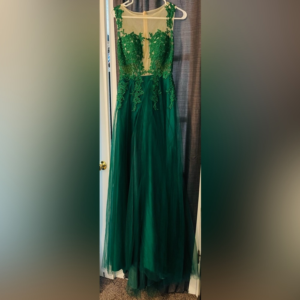 Hebeos emerald green formal dress